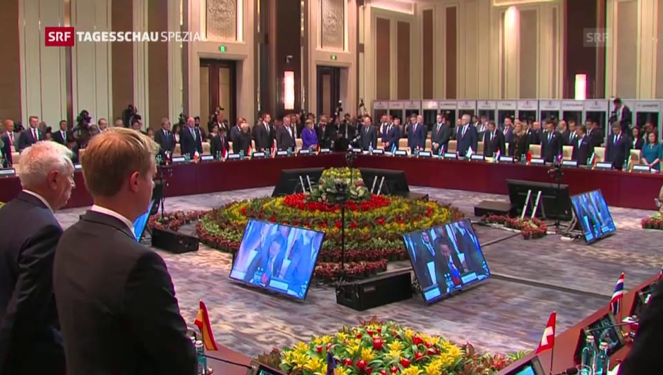 Schweigeminute am ASEM-Gipfel