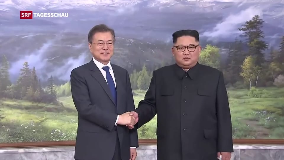 Überraschendes Treffen von Kim und Moon