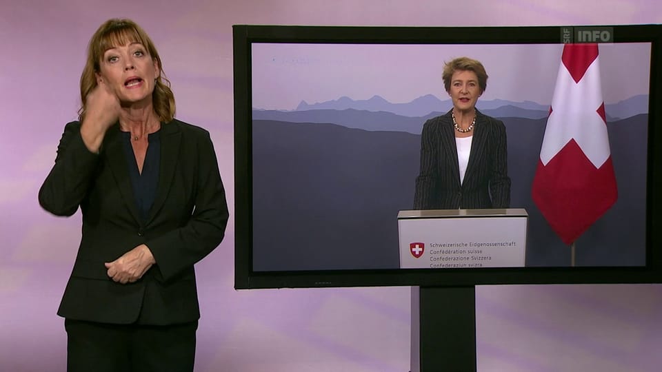 Bundesrätin Simonetta Sommaruga spricht zur ...