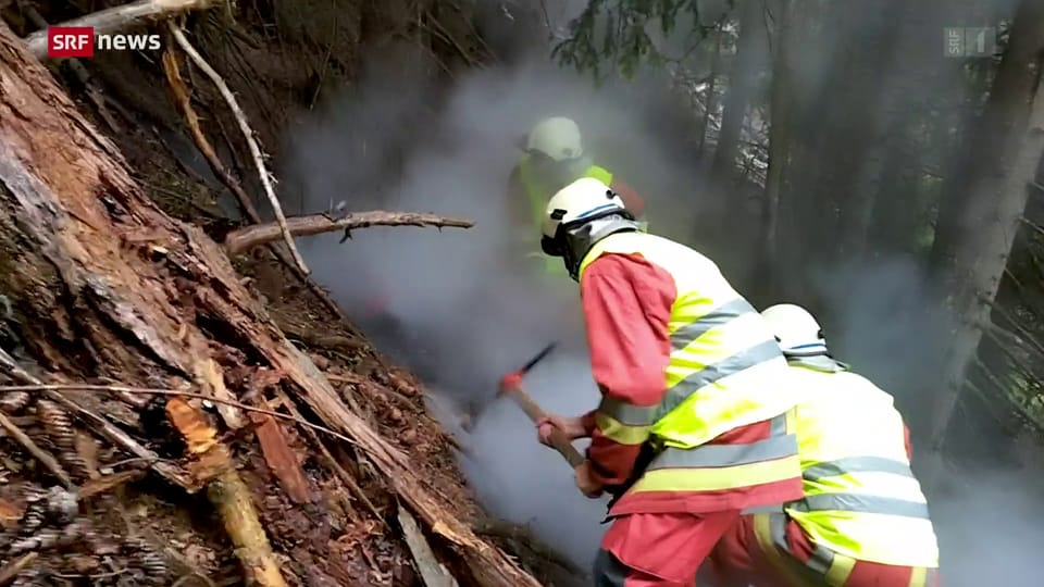 Waldbrand im Wallis: Löscharbeiten erschwert
