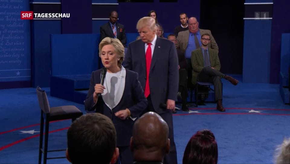 Archiv: Clinton und Trump an der zweiten Wahldebatte 2016