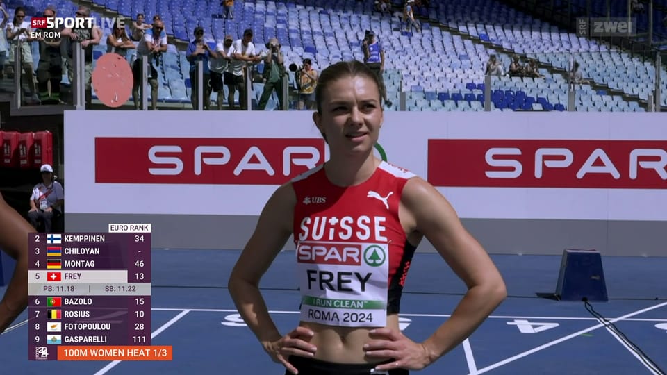 11,25 Sekunden: Géraldine Frey locker im 100-m-Halbfinal