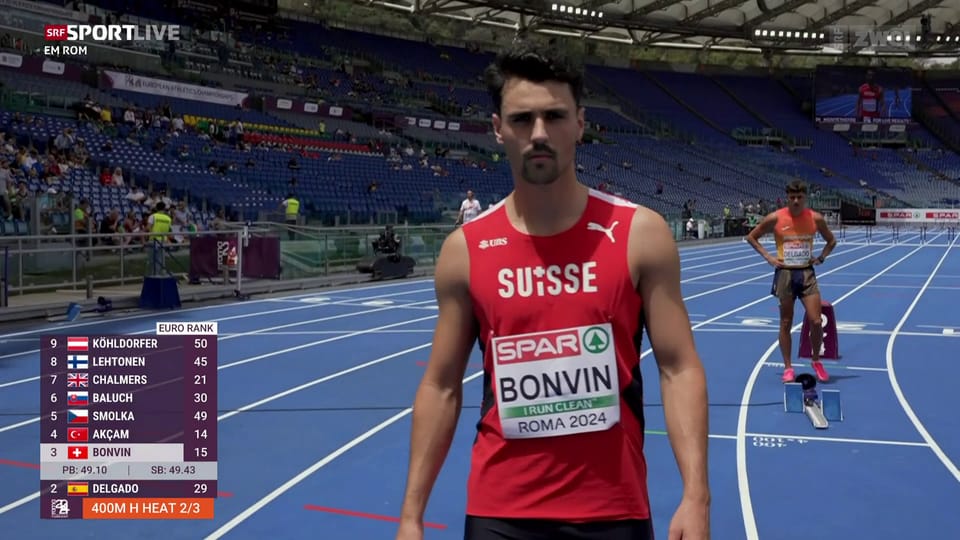 Der 400-m-Hürden-Vorlauf mit Julien Bonvin