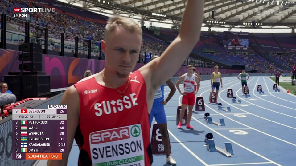 Der 200-m-Vorlauf von Felix Svensson