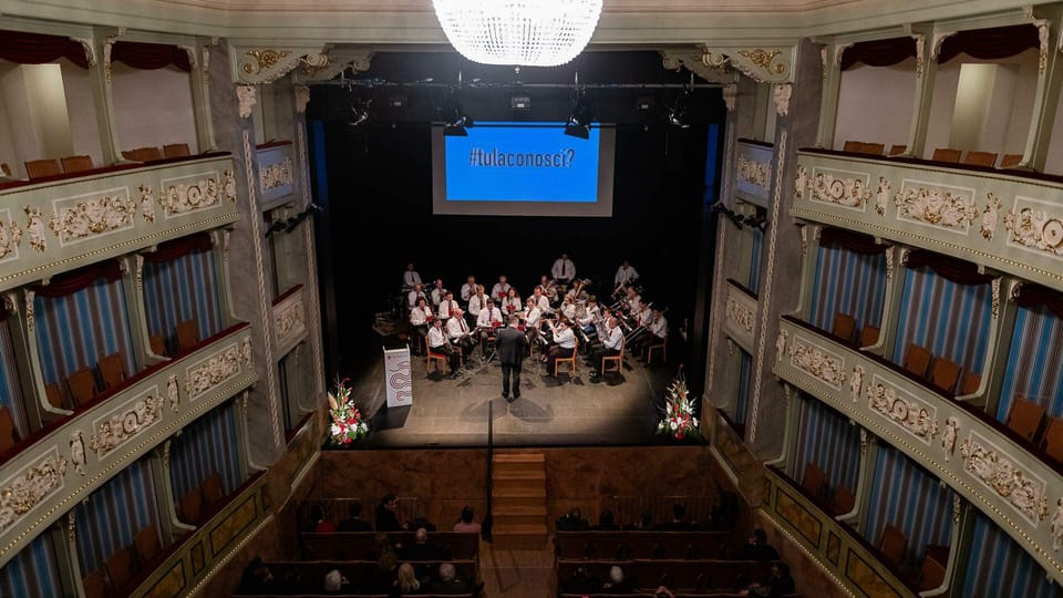 Con Michele Minotti e 3 membri della Filarmonica di Gorduno RSI