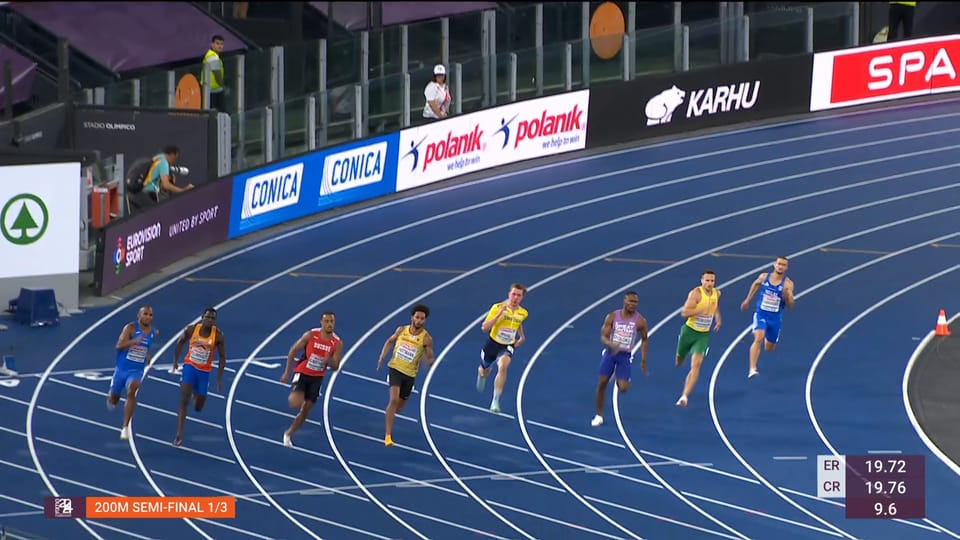 Europei, la semifinale dei 200m con Timothé Mumenthaler (09.06.2024