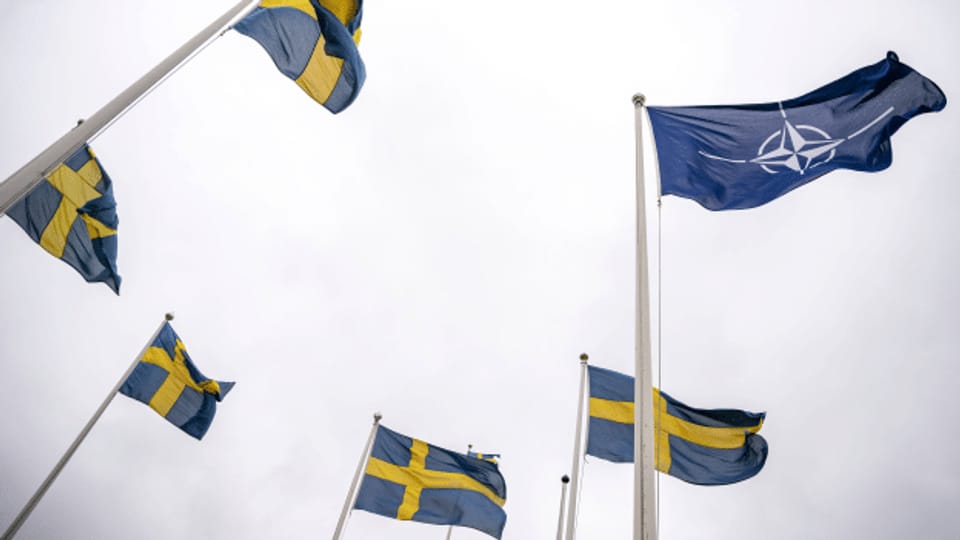 Nato hisst erstmals die schwedische Flagge