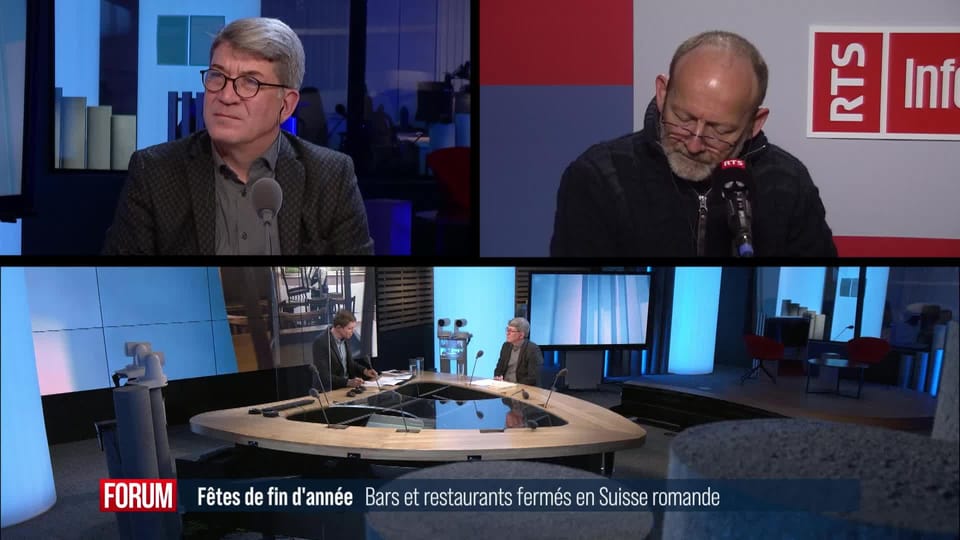 Nouvelles mesures des cantons romands pour les Fêtes: interview de Dominique de Buman et Francesco Panese - Forum - Play RTS