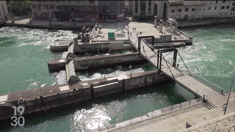 Le barrage du Seujet, à Genève, est au cœur des négociations entre la France et la Suisse sur la gestion des eaux du Rhône. - 19h30 - Play RTS