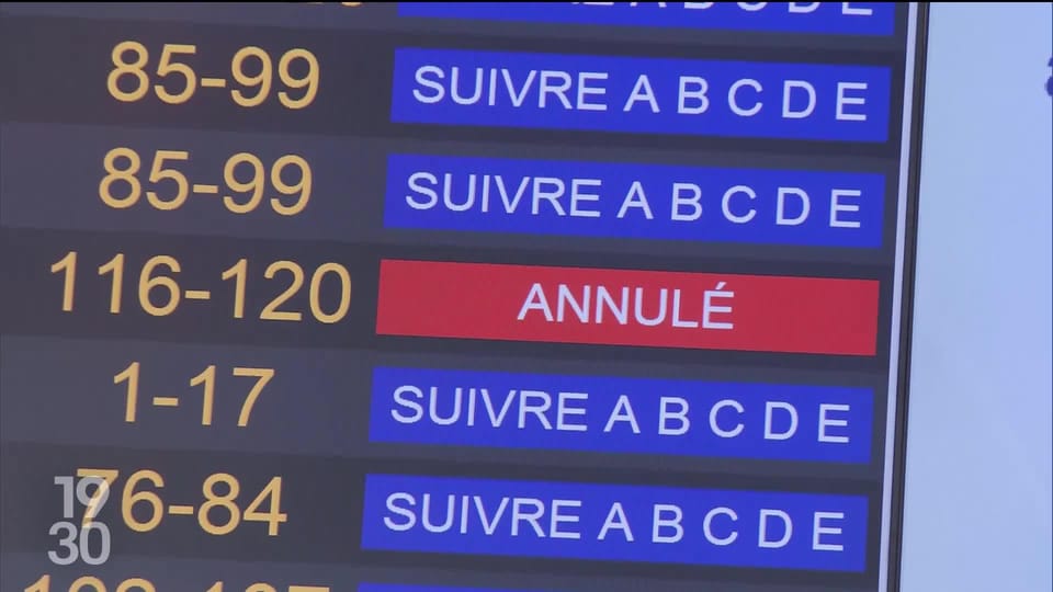 L'Aéroport de Genève perturbé ce matin par la grève d’une partie du personnel au sol. - 19h30 - Play RTS