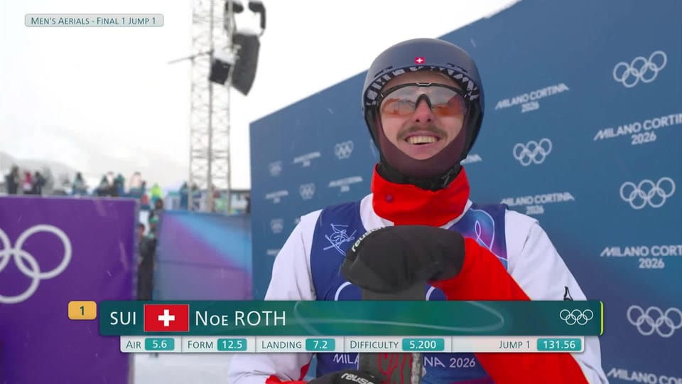 Aerials, finale messieurs: Noé Roth (SUI) réalise un très bon 1er run ...