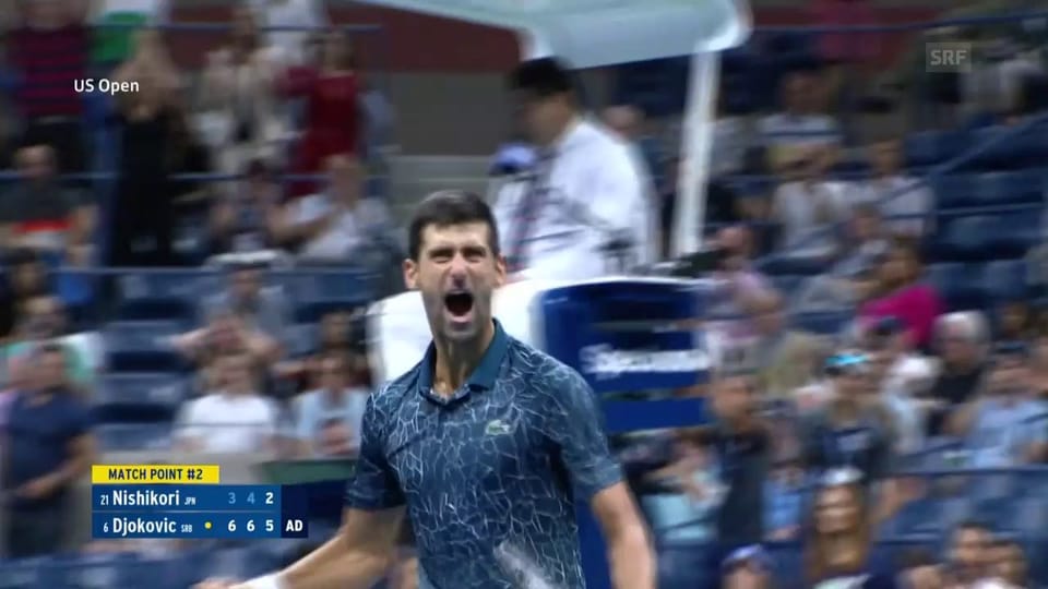 Djokovics sehenswerter Passierball zum Sieg