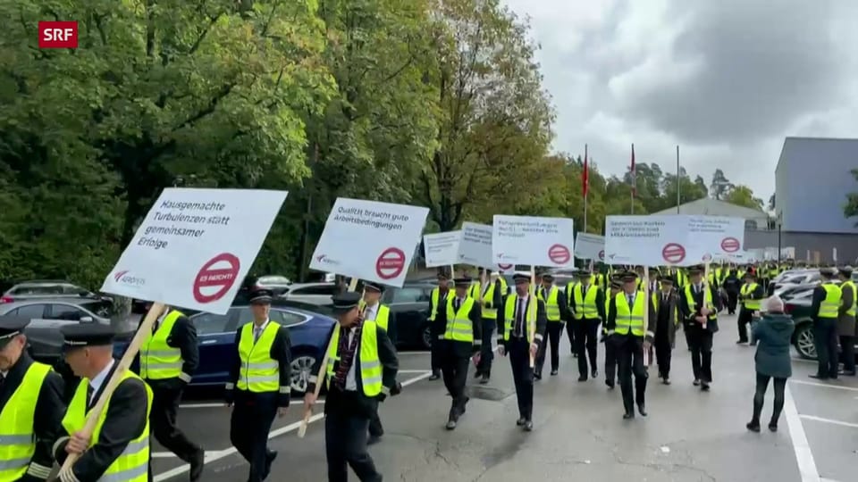 Swiss-Piloten protestieren mit Marsch für besseren GAV