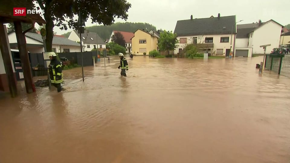 Überschwemmungen im deutschen Saarland