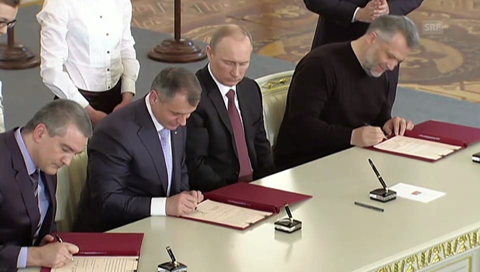 Krim gehört zu Russland: Die Unterzeichnung des Vertrages