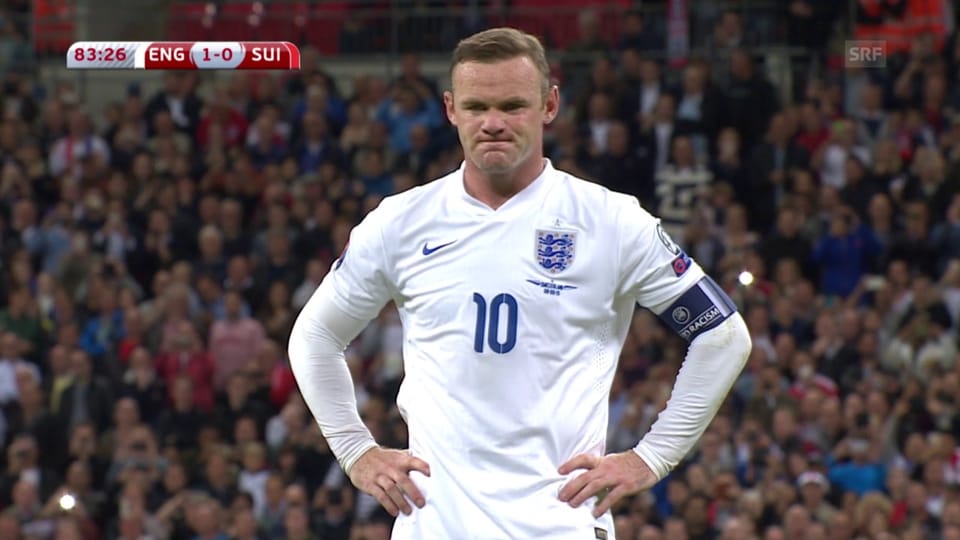 Archiv: Rooney macht sich gegen die Schweiz zum englischen Rekordtorschützen.