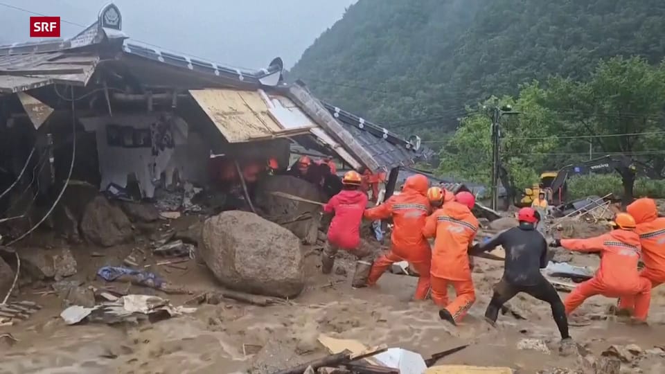 Überschwemmungen n Südkorea