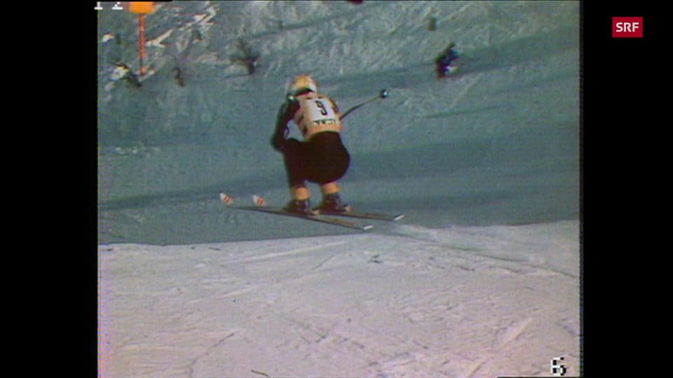 Mittermaier kürt sich 1976 in der Abfahrt zur Olympiasiegerin