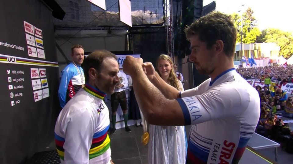 Sagan hängt Valverde die Goldmedaille um 