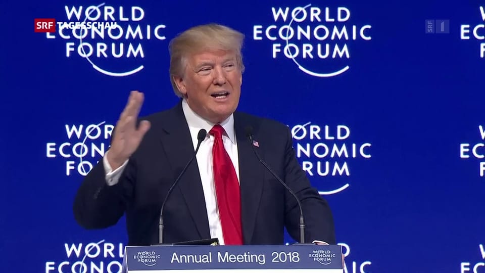 2018: Trump wirbt am WEF für die USA