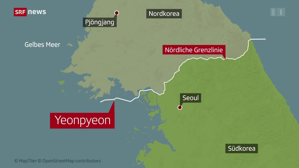 Nordkorea feuert Geschosse in Richtung Südkorea ab
