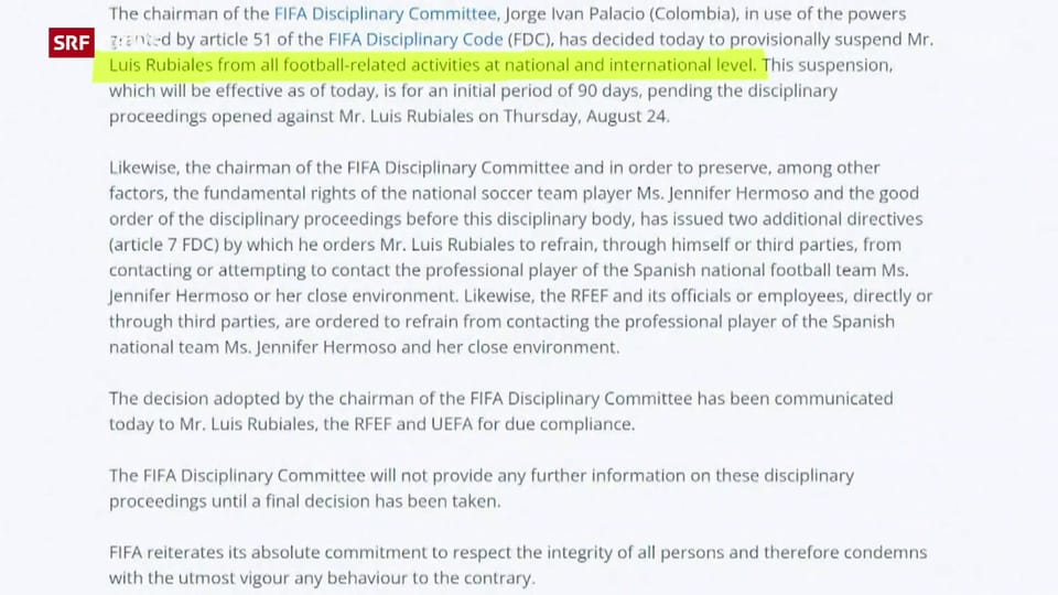 Archiv: Fifa suspendiert Spaniens Verbandsboss Rubiales