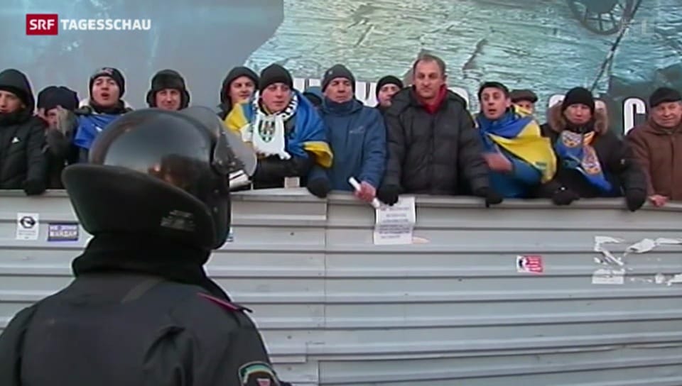 In der Ukraine demonstrieren Janukowitsch-Anhänger. 