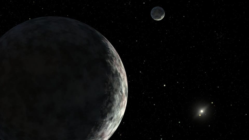 An den Rändern unseres Sonnensystems kreisen Zwergplaneten, hier Eris.