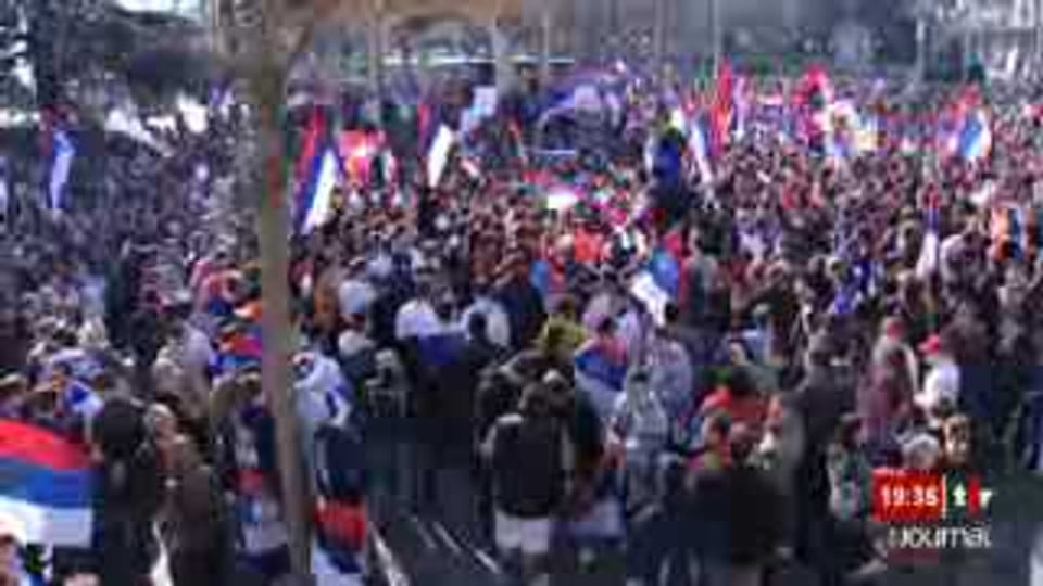 19h30 - Indépendance du Kosovo: les Serbes manifestent leur mécontentement dans plusieurs pays - Play RTS