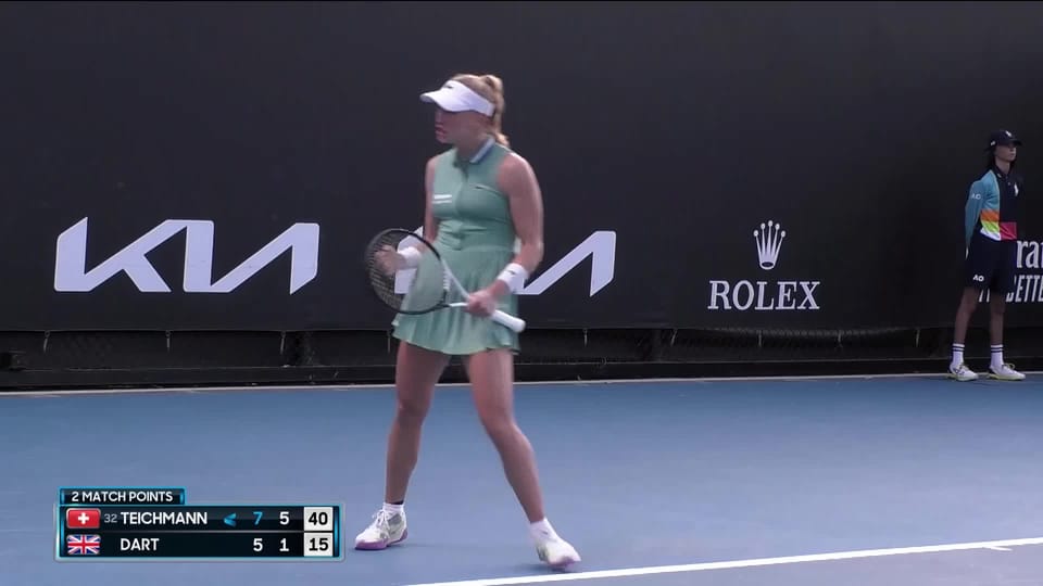 Tennis Open d'Australie Open d'Australie, 1er tour, J. Teichmann (SUI) H. Dart (GBR) Jil