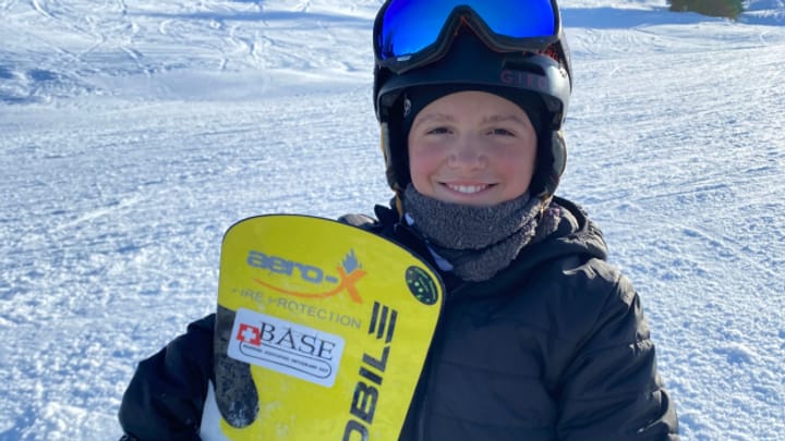 Snowboarder Gaël (13) trainiert für die Paralympics