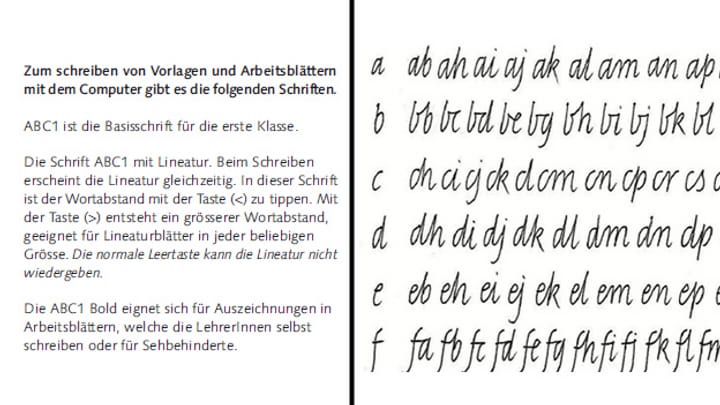 Schreiben wie am «Schnüerli» - unsere Handschrift
