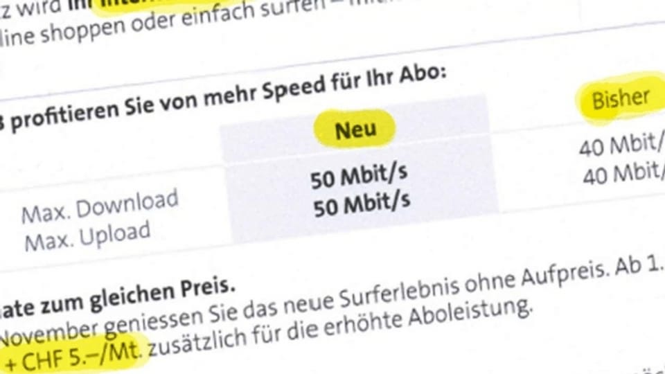 Swisscom: Kaum mehr Speed für deutlich mehr Cash