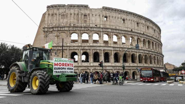 Italiens Bauern tragen Protest nach Rom