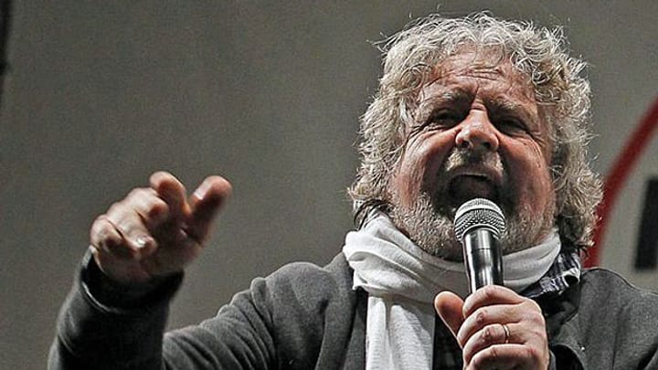 Beppe Grillo, Wirbelwind der Bewegung «Cinque Stelle»