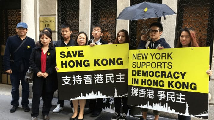 Unterstützung in New York für Hongkonger Protestbewegung