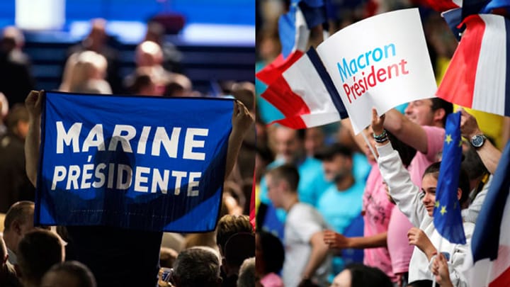 Letzter grosser Auftritt von Le Pen und Macron vor der Wahl