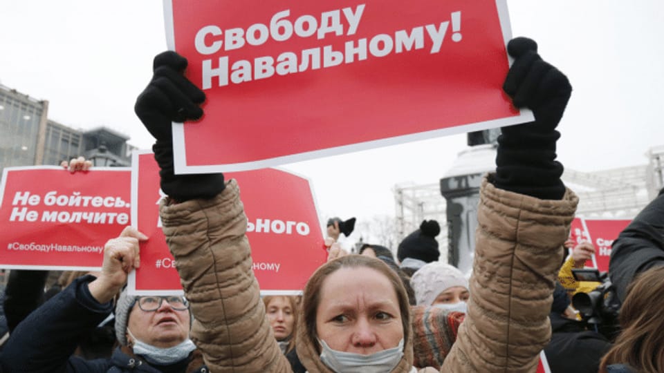Nawalny-Demonstrationen in russischen Städten