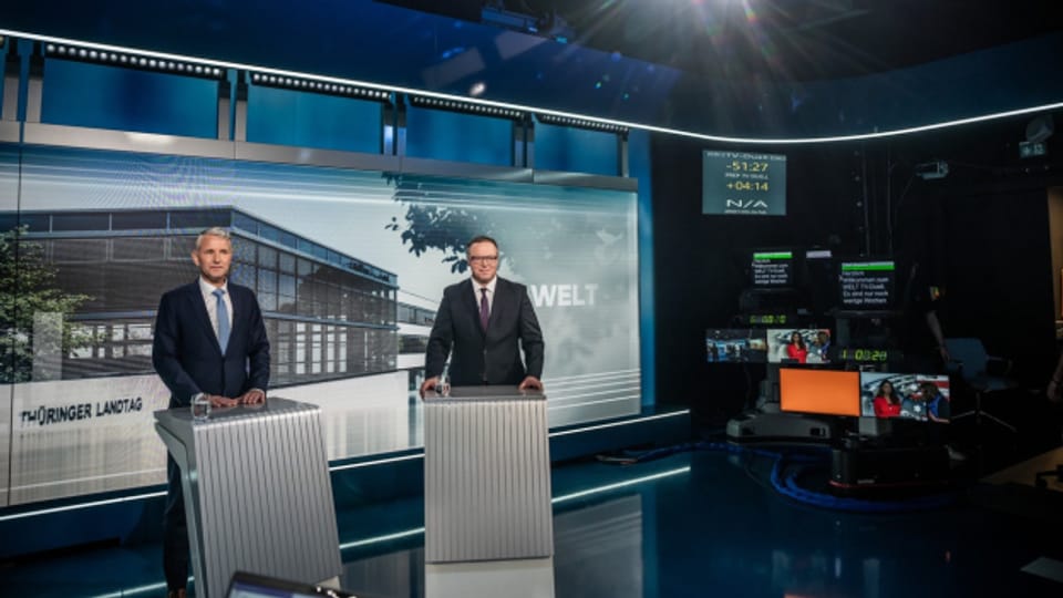 Deutschland: TV Duell Björn Höcke und Mario Voigt