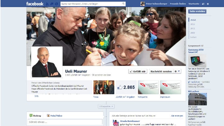 Ueli Maurer zieht sein Facebook-Profil zurück.