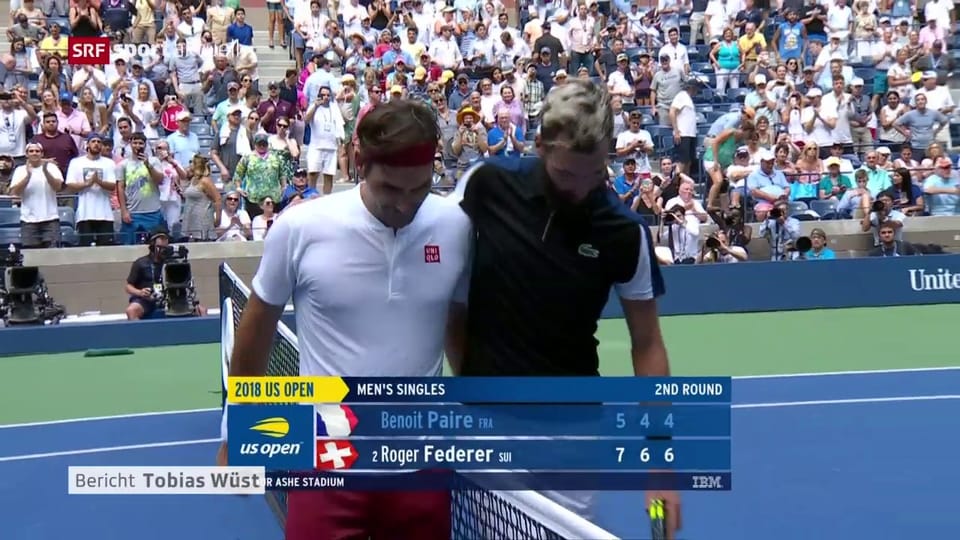 Federer siegt gegen Paire