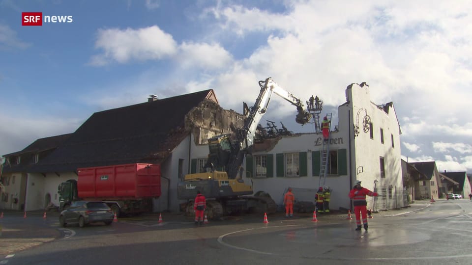Erlinsbach: Denkmalgeschützter Gasthof Löwen ist ausgebrannt
