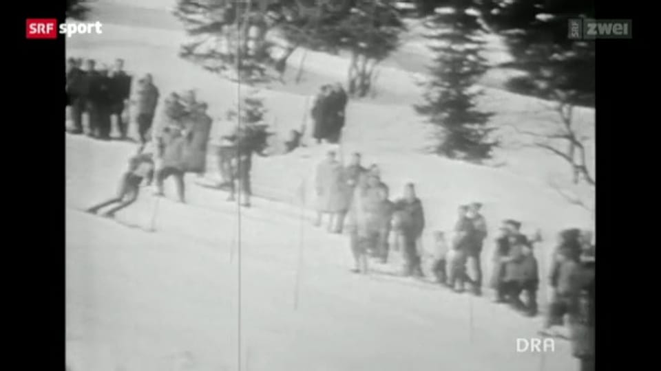 Eberhard Riedel als DDR-Skifahrer in Adelboden