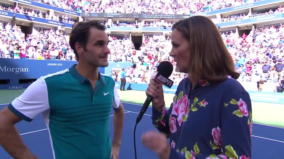Platzinterview mit Roger Federer