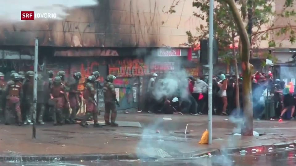 Polizeigewalt gegen Demonstranten in Chile