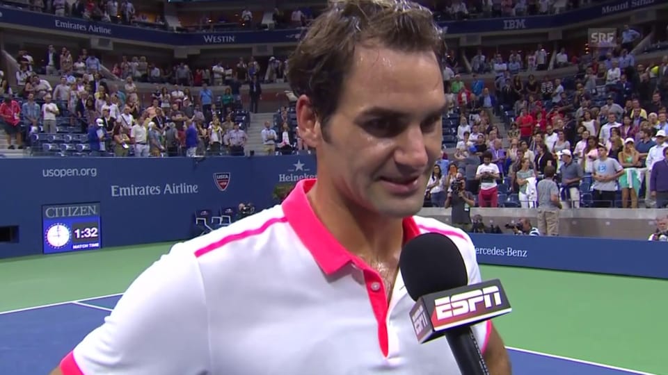 Federer im Platz-Interview: «Bin bereit für Djokovic» (englisch)