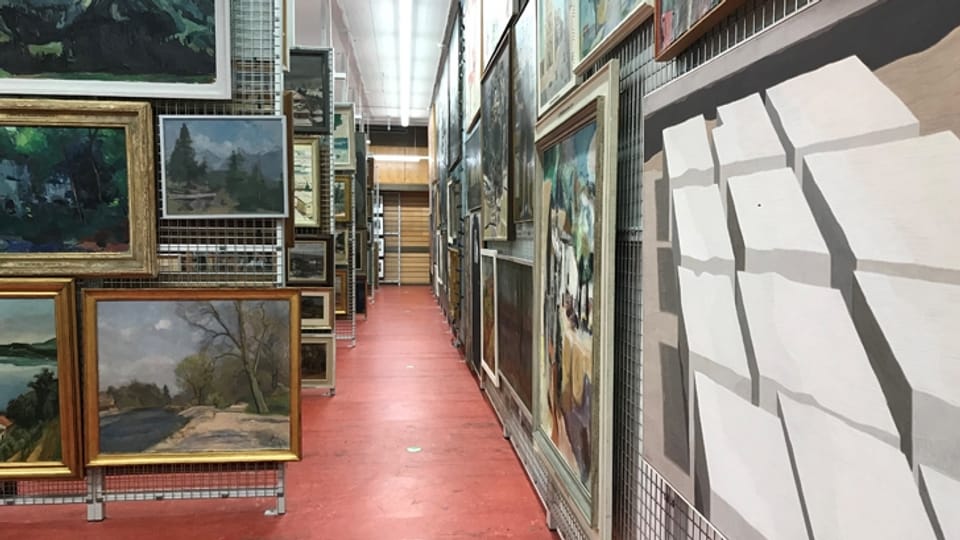 Im Lager des Basler Kunstkredits befinden sich rund 2'500 Kunstwerke.