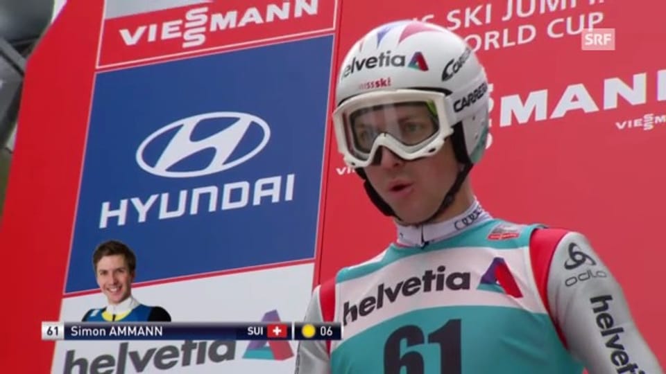 Skispringen: 1. Sprung von Simon Ammann