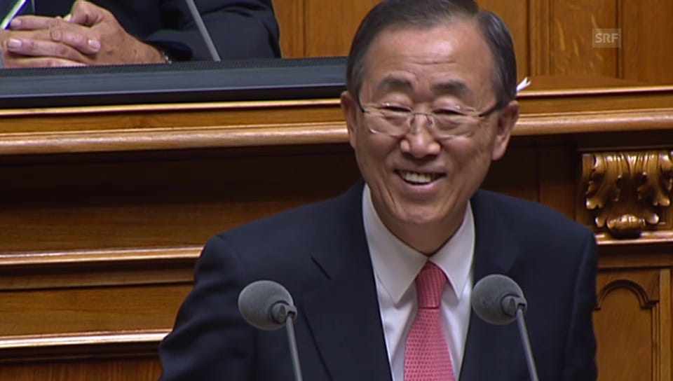 Ban Ki-Moons viersprachige Begrüssung im Parlament