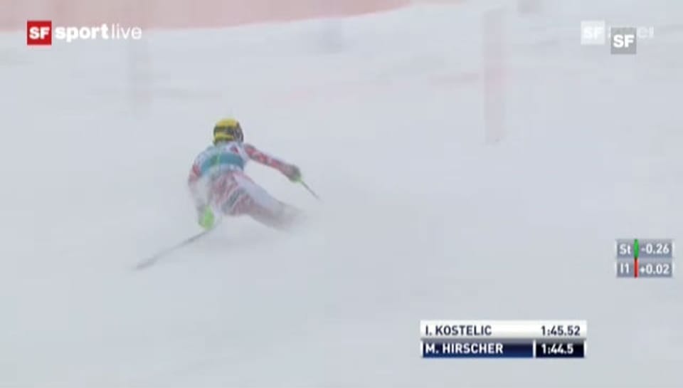 Hirschers 1. Slalomsieg am Chuenisbärgli